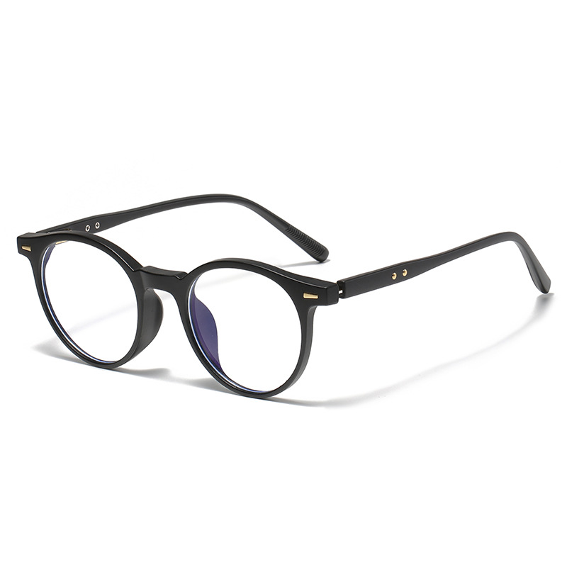 防蓝光眼镜高级感新款时尚平光镜女圆形潮冷色眼镜框男近视架