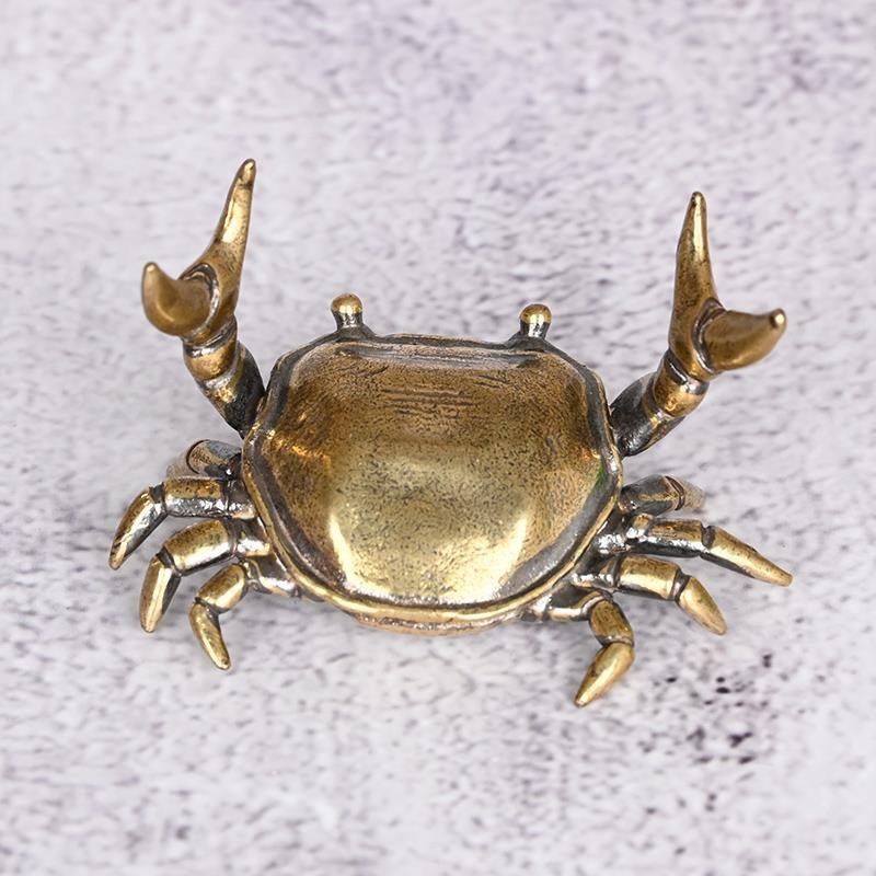 Creative Old Crab Small Ornaments Retro Weightlifting Crab Desktop Tea Table Cover Set Desk Creative Pen Resting Crafts