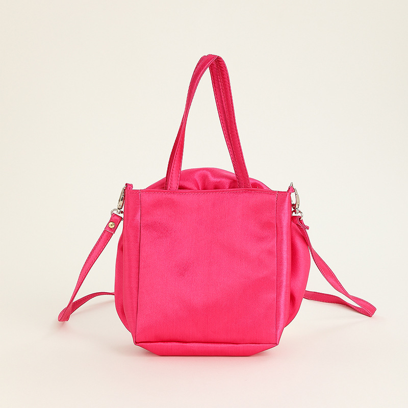 2023 new cross-border satin three-dimensional rose flower shape portable crossbody party wedding women's evening bag