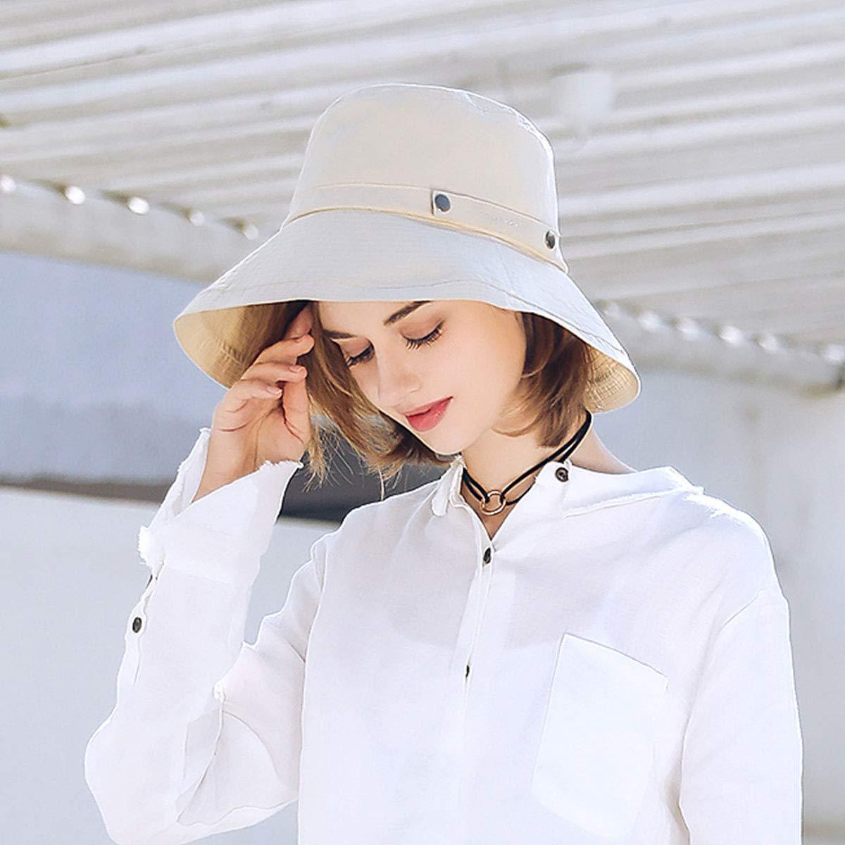 Cross-border Outdoor Women's cotton wide-brimmed sun hat beach hat summer travel bucket cover fisherman hat face-covering sun hat