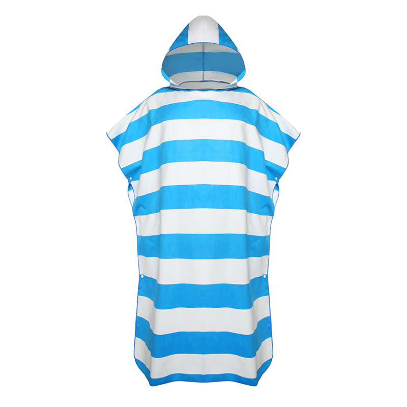 Striped children's cape cape cross-border wholesale microfiber quick-drying changing bathrobe children's beach bathrobe