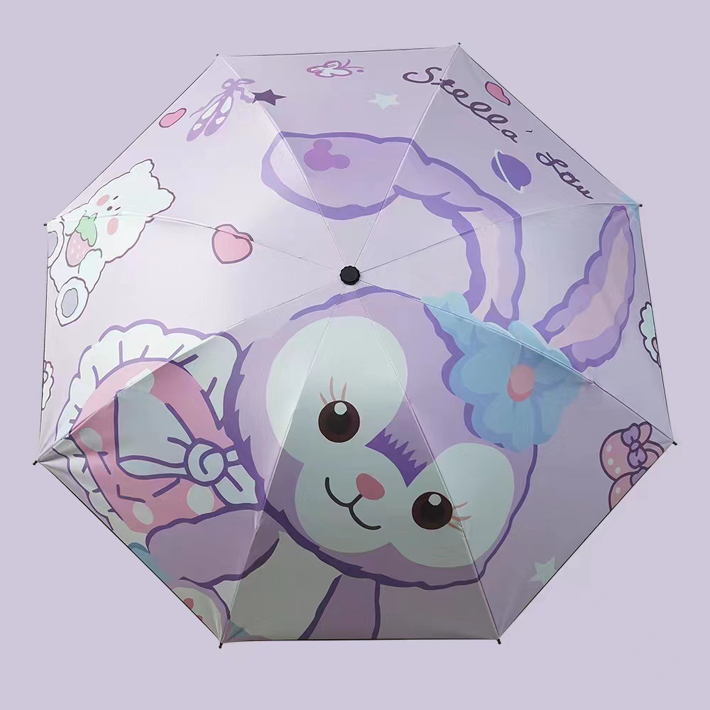 New coolomi Pacha dog coolo cartoon 8-bone dual-use sun umbrella black glue sun-proof sun-proof girl UV-proof