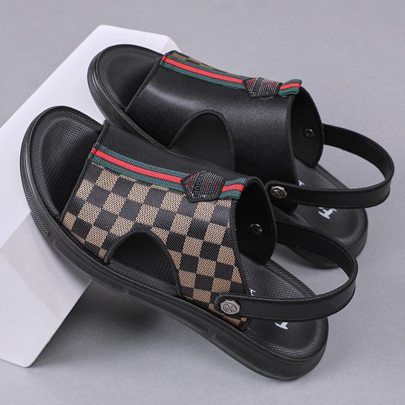 Sandals Men's 2023 Summer New Casual Soft-soled Beach Shoes Dual-purpose Leather Breathable Non-slip Outer Wear Men's Trendy Shoes