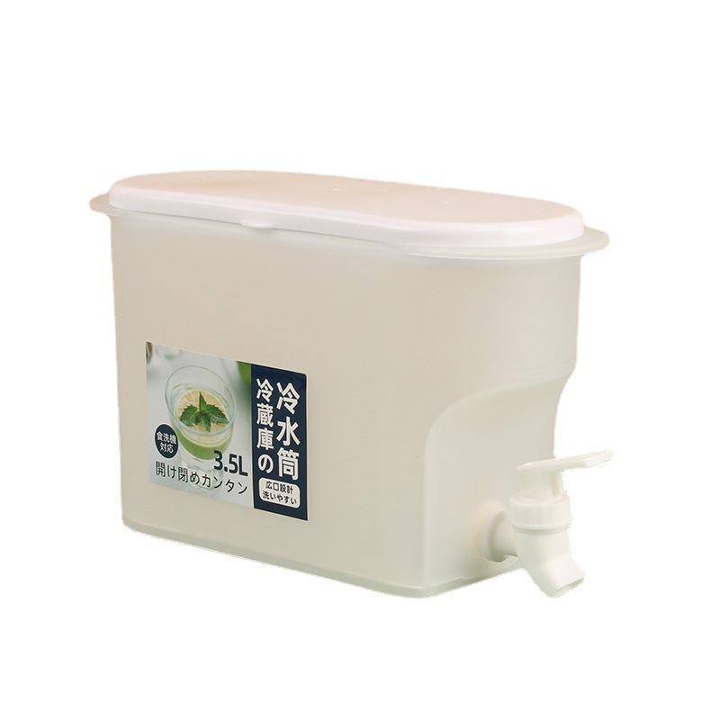Cold Water Kettle with Tap Modern Simple Lemon Fruit Hot and Cold Beverage Kettle Can Put Refrigerator Household Plastic Bucket