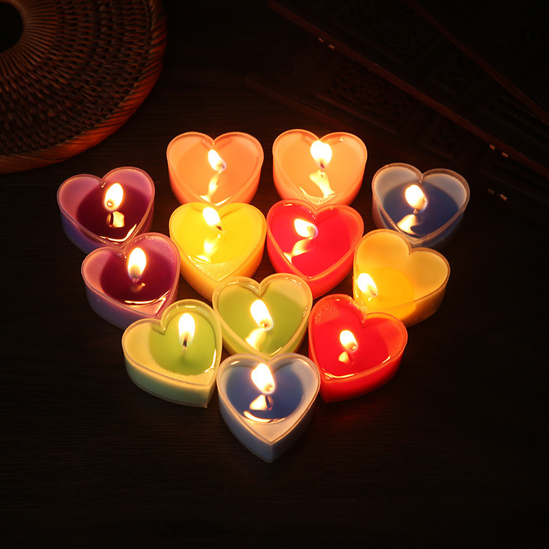 Factory wholesale heart-shaped candle romantic Tanabata Valentine's Day tea wax proposal figure word candle game props