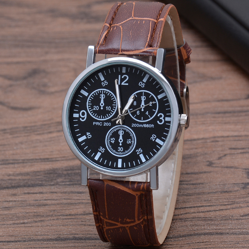 Explosive gift quartz men's watch quartz men's watch blue light glass belt watch men's watch wholesale