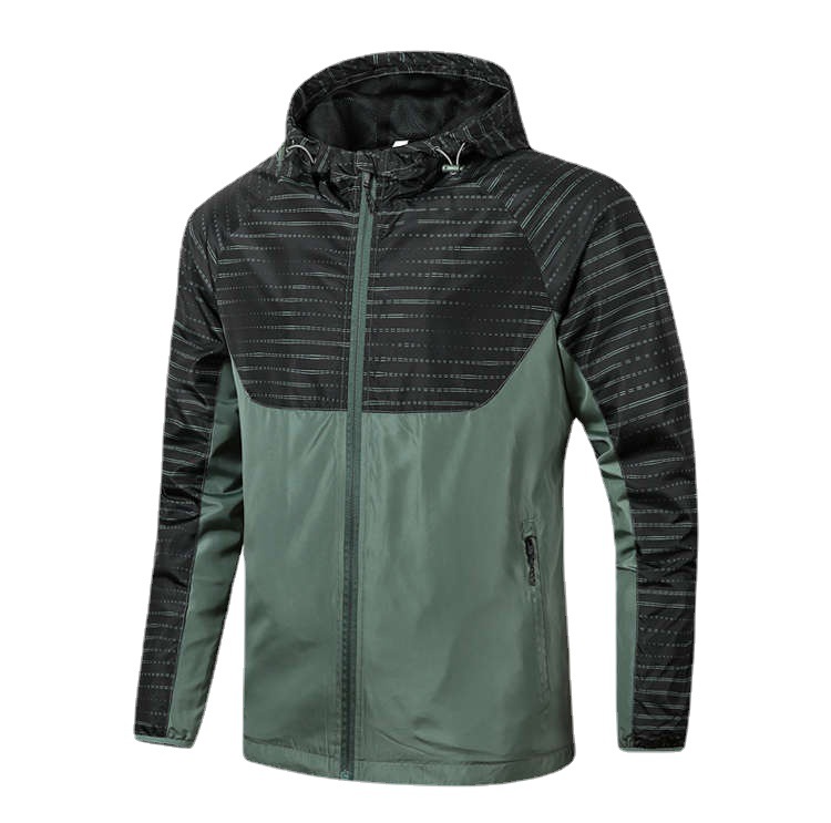 Foreign Trade Printed LOGO Outdoor Sports Men's Coat Spring and Autumn Windproof Hooded Jacket Men's Thin Windbreaker Men's Jacket