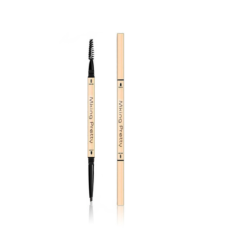 MK Small Gold Strip Double Head Eyebrow Pen Thin Triangle Head Very Fine Waterproof Sweat Persistent No Decolorization No Smoby Natural Fog Eyebrow