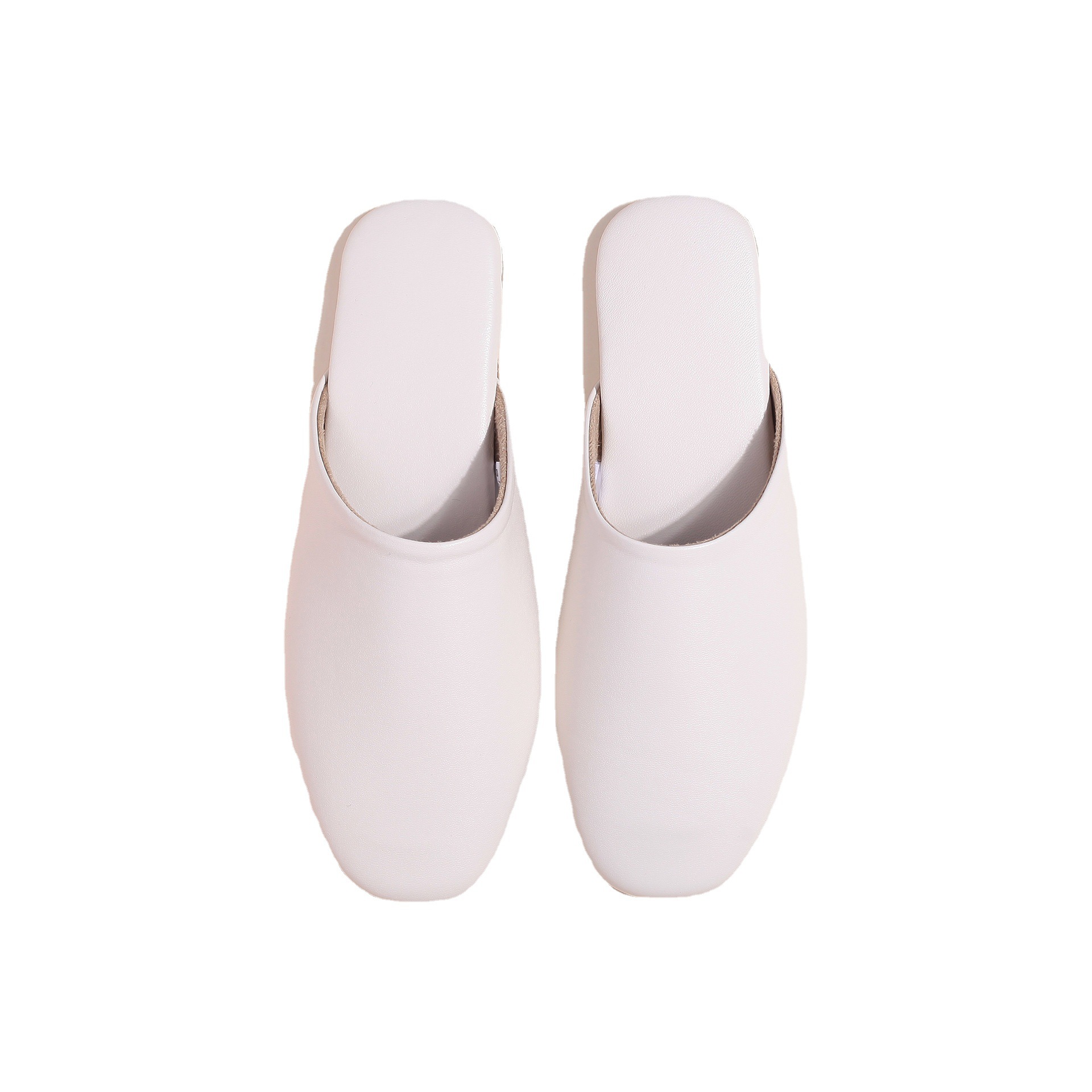 Men's and Women's Breathable Longbang Spring and Autumn Home First Layer Lambskin Slippers Household Indoor Wooden Floor Couple Leather Slippers