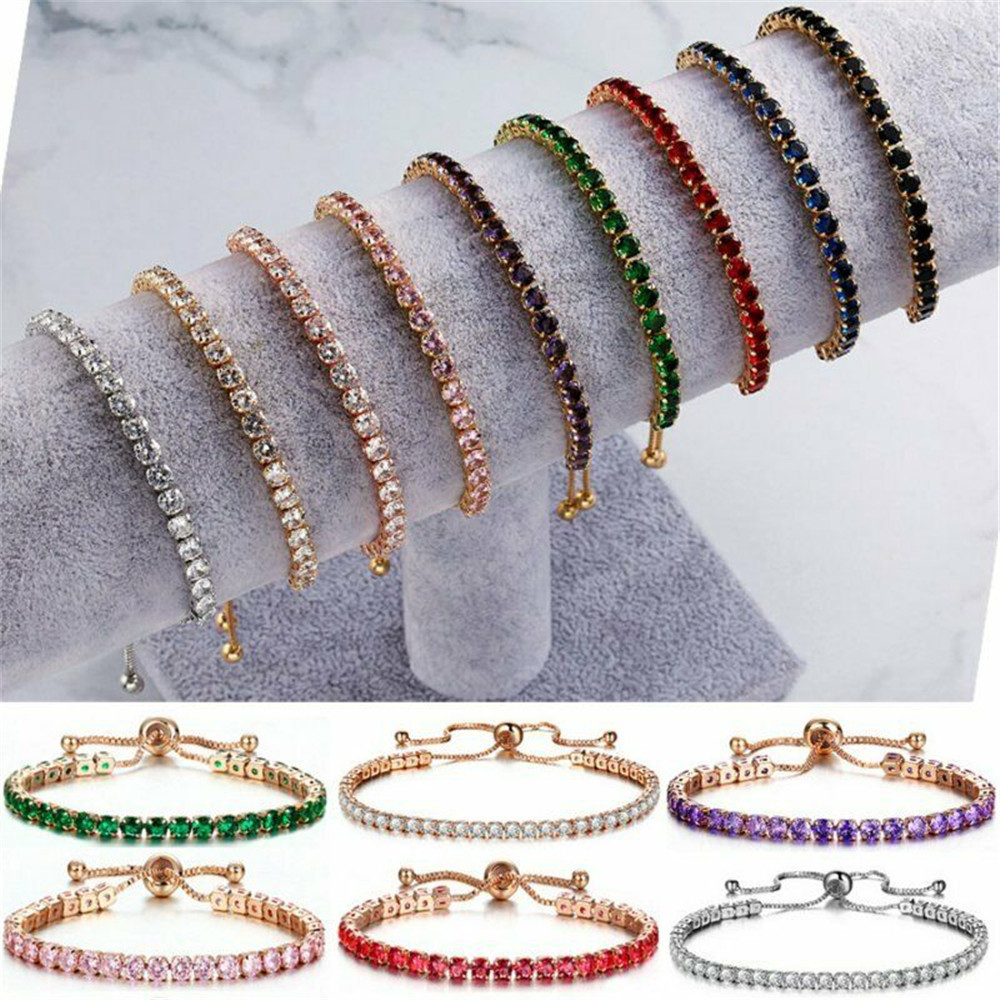 European and American crystal bracelet light luxury micro inlaid zircon bracelet women's simple adjustable hand jewelry fashion bracelet wholesale