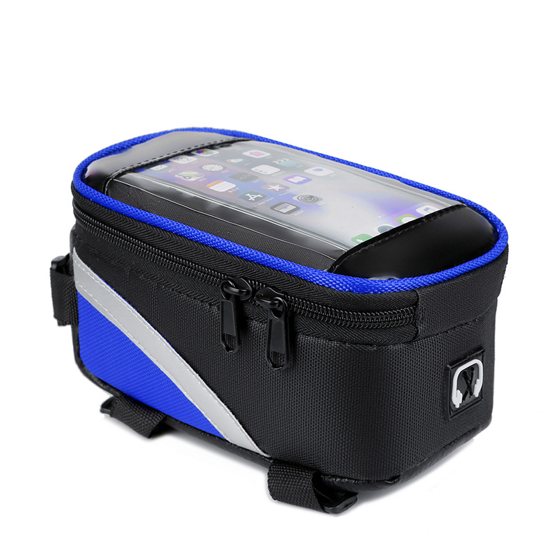 Bicycle Bag Beam Bag Upper Tube Bag Water Splash-proof Touch Screen Mobile Phone Bag Mountain Bike Front Beam Bag Riding Bag Handlebar Bag