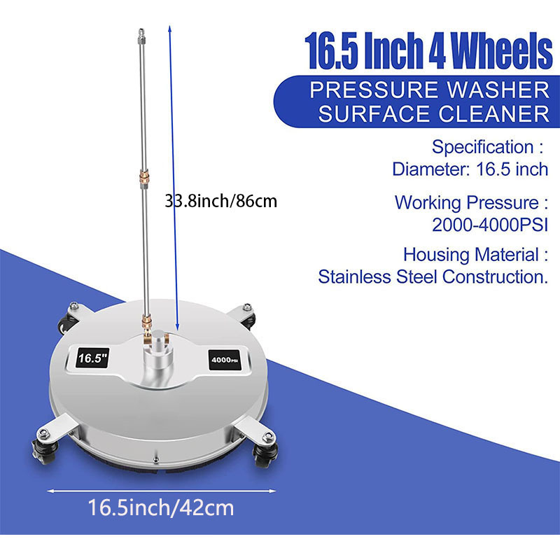 Wholesale Washer High Pressure Stainless Steel Land Washer 16.5 Inch Surface Washer 4 Wheel Land Washer 4000psi