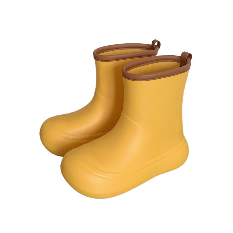 Korean style ins waterproof outer wear color matching rain boots rain boots women's summer parent-child soft bottom fashion casual rain boots