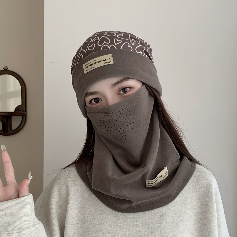 Autumn and winter warm basin hat ear protection Korean style hat women's outdoor hat riding cold-proof comprehensive protection dustproof men's mask tide