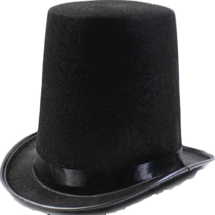 Factory spot Halloween magician hat non-woven performance gentleman High Hat Black Lincoln multi-style felt hat