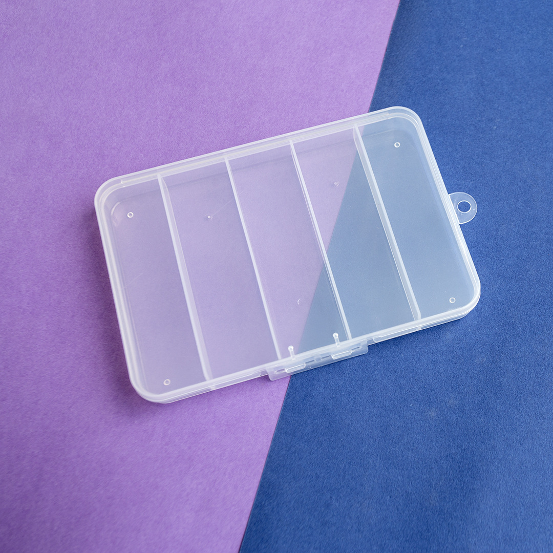 Luya Box 5 Transparent Plastic Luya Box Fake Bait Fishing Hook Box Grinding Tool Stationery Storage Box