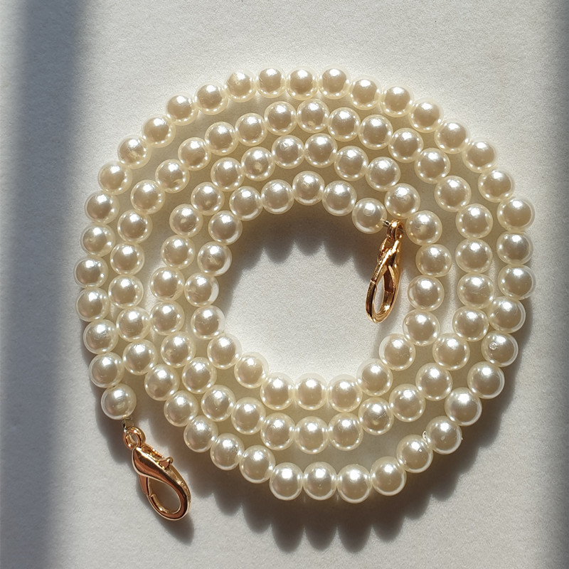 8MM bright pearl bag chain mobile phone chain mobile phone shell pearl chain bag chain pearl chain bag chain transformation