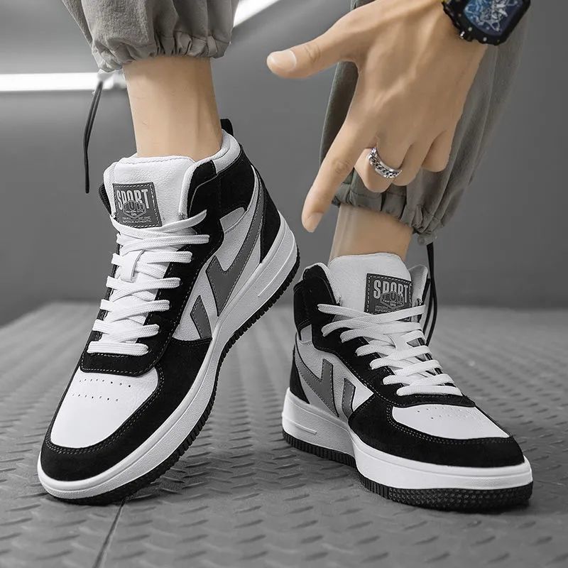 Korean Style High-top Fashionable Sports Men's Shoes aj Air Force One Fashionable Shoes Breathable Casual All-match Canvas Sneakers for Students