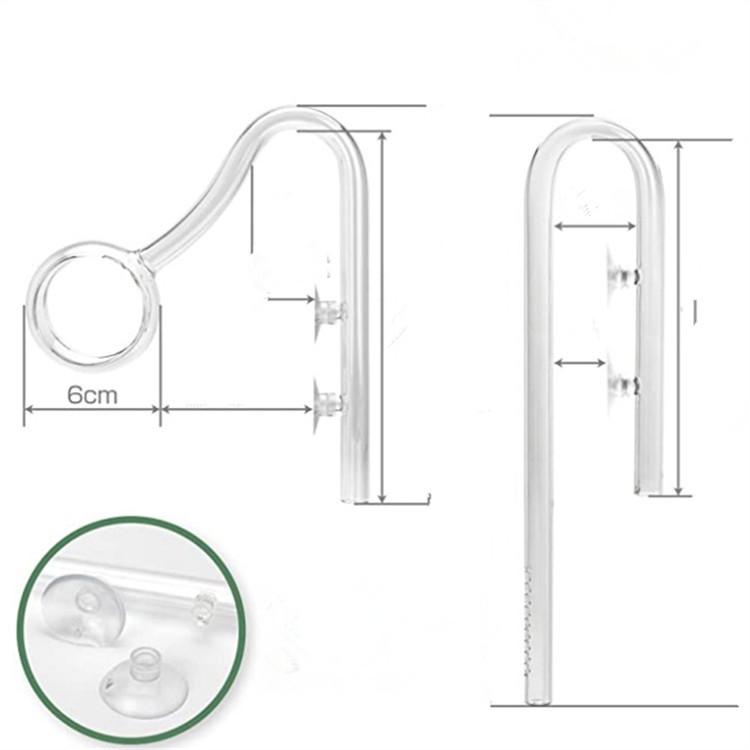 Aquarium equipment glass water inlet and outlet oil removal film water inlet horn grass outlet tank filter barrel pipe water inlet and outlet