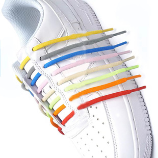 6mm oval elastic shoelace free color spandex suitable for matching small white shoes sneakers casual shoes Air Force 1