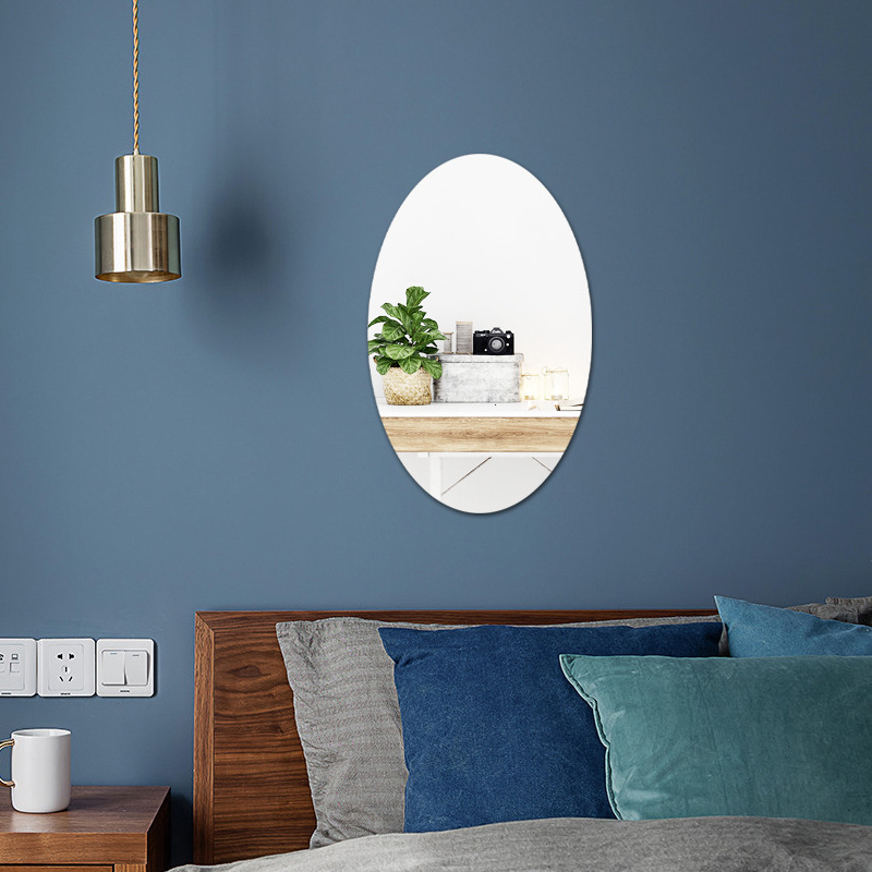 Cross-border irregular creative acrylic rectangular oval mirror wall stickers self-adhesive living room bedroom bathroom decorative mirror