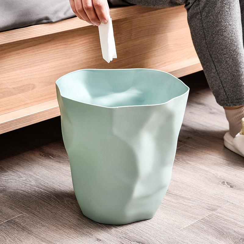 Factory Trash Bin Household Nordic Simple Kitchen Living Room Bedroom Bathroom Irregular Creative Folded Trash Basket