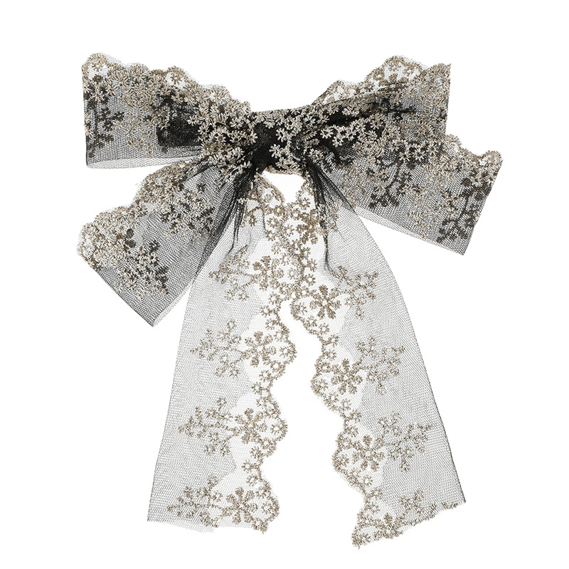 Korean Style Lace Bow Hairpin Embroidered Sweet Elegant Fairy Ribbon Spring Clip Internet Celebrity Girl's Headwear Top Clip_voghion.com