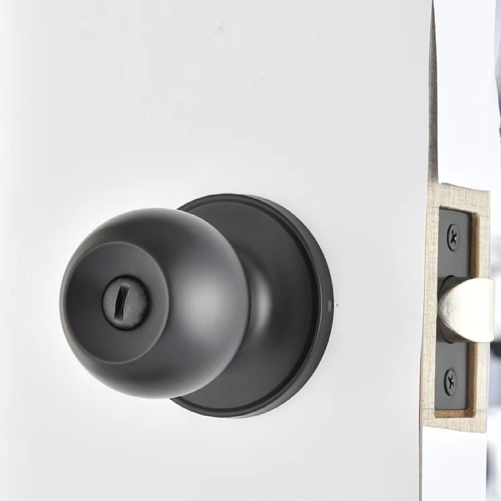 Indoor door handle 201/304 stainless steel ball lock mute door lock black simple 607MB-BK bedroom door lock