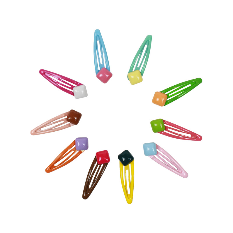 10 Pack Cute Color Bean BB Clip Girl Heart All-match Flower Bow Hairpin Candy Color Hair Accessories_voghion.com