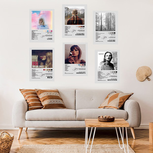 TaylorSwift music album American painting core poster frameless painting star singer bedroom canvas painting hanging painting