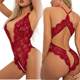 Foreign trade Europe and the United States sexy underwear new large size lace temptation open crotch sexy backless free jumpsuit wholesale
