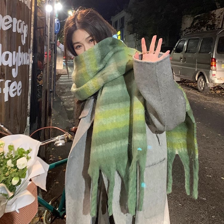 Thickened Warm Scarf Women's Winter All-match Circle Yarn Scarf Soft Waxy Lengthened 2024 New Style Shawl Wholesale Quality Sense
