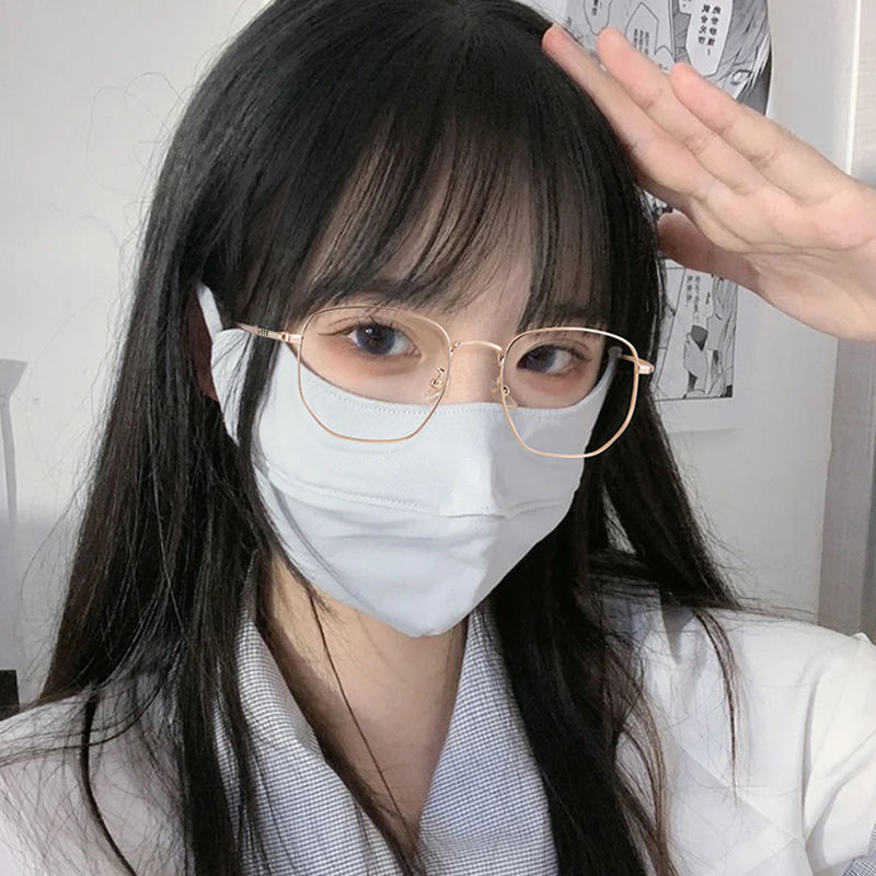 Golden Glasses Women's Myopia Can be Equipped with Power Cyber Celebrity Large Frame Flat Mirror High Color Value ins Style Big Face Slimming Men's Fashionable