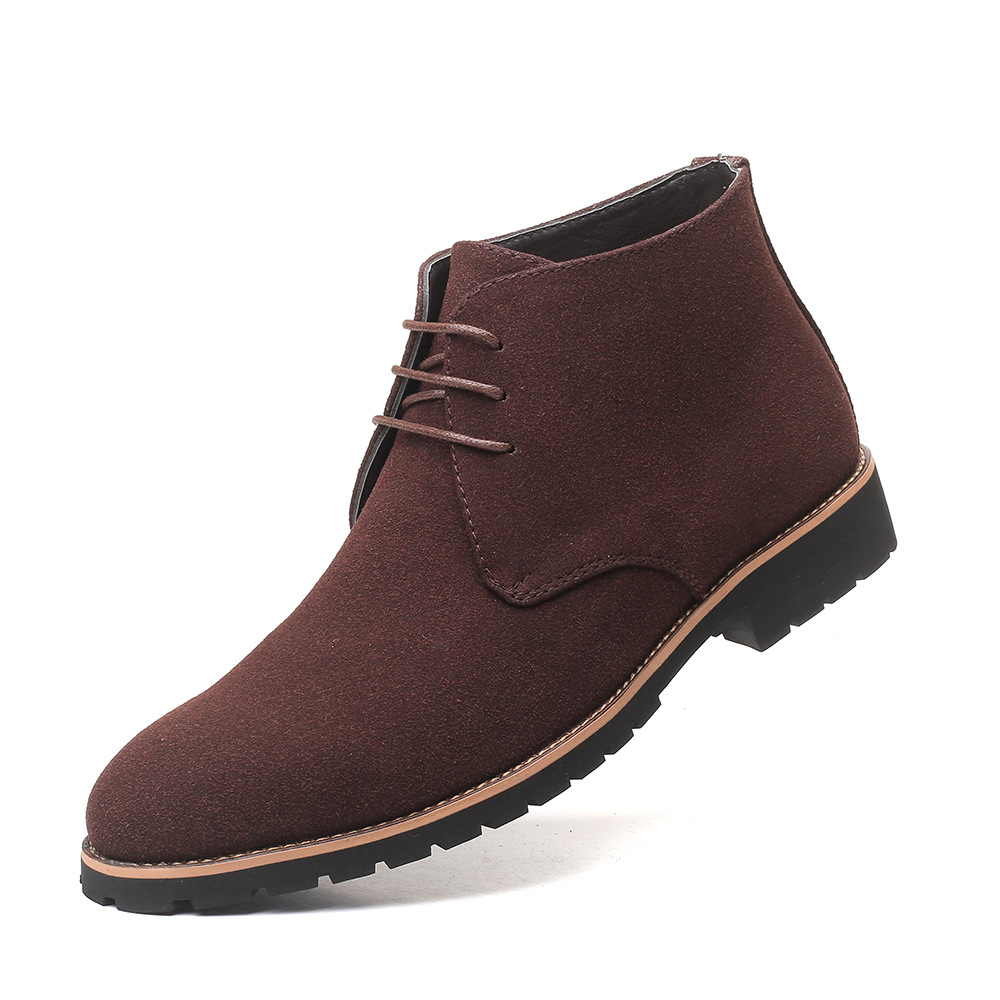 New Autumn Men's Pointed Toe Casual Men's Leather Boots Front Lace-up Martin Boots Cross-border Large Size Men's Shoes Fashion Foreign Trade Shoes