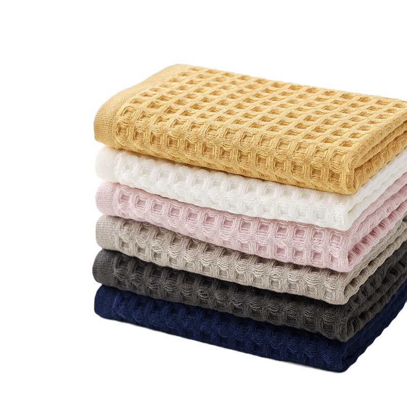 Class A cotton waffle gauze square towel adult household small towel soft absorbent Japanese cotton hanging towel wholesale