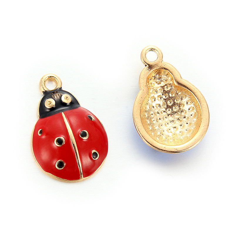 DI Cartoon Cute Ladybug Alloy Jewelry Accessories Simulation Beetle Earrings Earrings Children's Jewelry Pendant