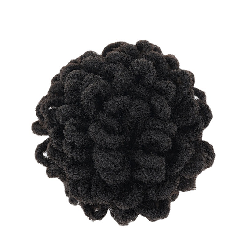 European and American wig hip hop small roll dirty braid African black Caterpillar hair pack fluffy Bud ball head
