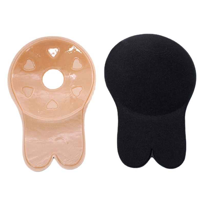 In stock silicone rabbit ear lifting chest stickers breast stickers self-adhesive anti-bump anti-sagging areola stickers rabbit cloth surface lifting chest stickers