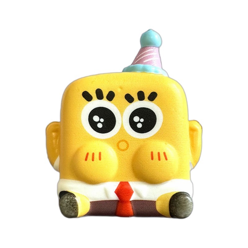Internet Celebrant Spongebob Cute Pinch Music Slow Rebound Decompression Toy Vent Decompression Cotton Cartoon Ornaments Small Gifts