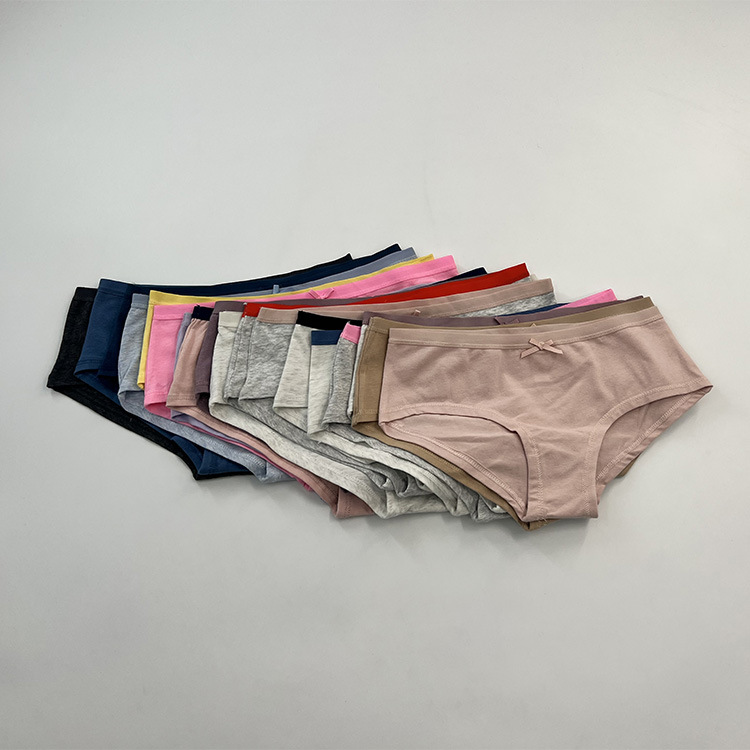 European and American Foreign Trade Single cotton comfortable breathable sheath underwear pure cotton wide-brimmed solid color shorts women's low waist briefs