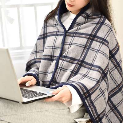 Wholesale Student Dormitory Multifunctional Blanket Snaps Heating Blanket Flannel Shawl Blanket Office Multi-purpose Generation Hair