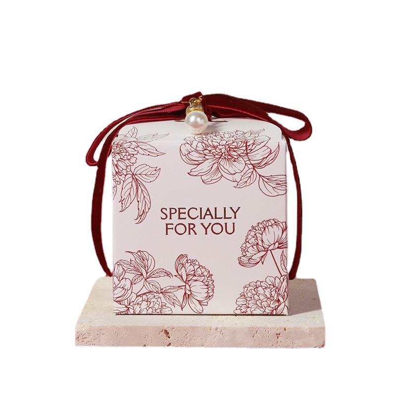 2022ins Wedding Candy Box Accompanying Gift Flower Light Luxury Wedding Candy Box Gift Box Empty Box Packaging Box