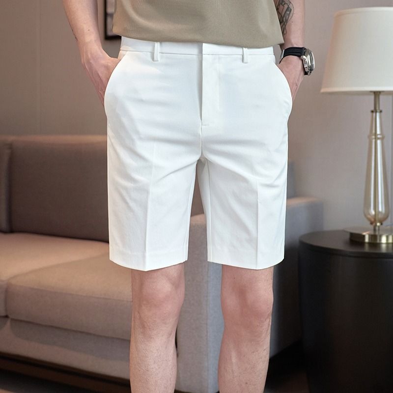 Summer Korean Style Trousers Men's Trendy Shorts Slim-Fit All-Match Straight 5-Pants Casual Trendy Brand Business Handsome