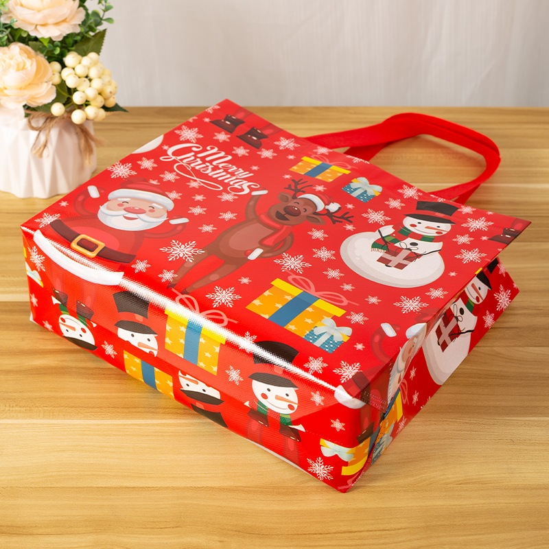 クリスマスギフトバッグメーカー卸売り不織布手提げフィルム袋印刷不織布袋ホットプレススポットロゴ|undefined