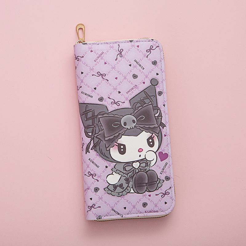 Long Wallet Female Student Cartoon Fresh New Style Large Capacity Mobile Phone Wallet Zipper Card Holder Clutch Storage Bag