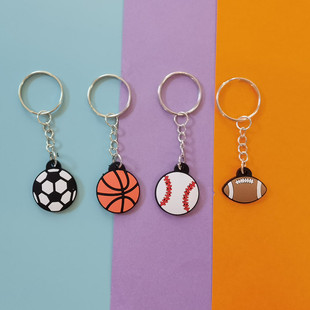 PVC soft rubber key chain wholesale football key ring cartoon football pendant World Cup gift toy spot