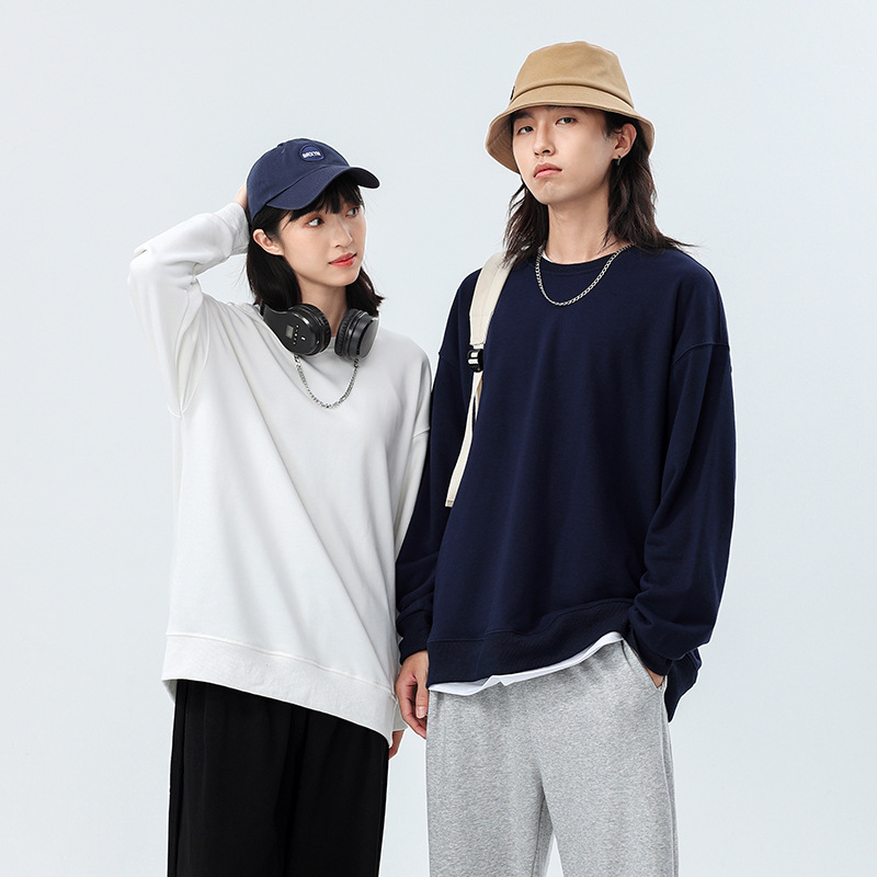 360g Heavy Shoulder-drop Crewneck Sweat Sports Fashion Class Wear Group Corporate Work Wear Custom LOGO Pattern