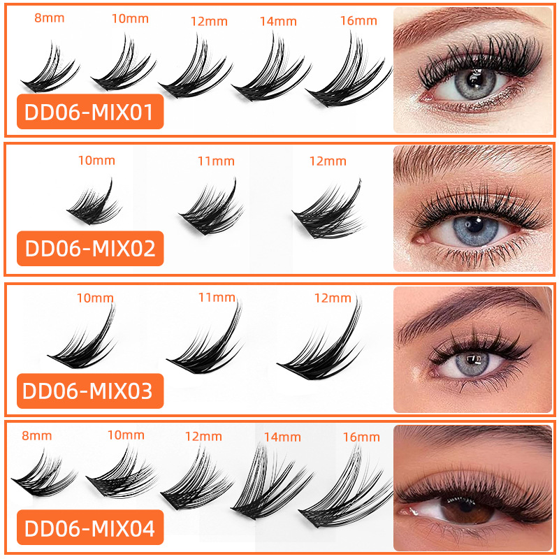 Europe and the United States false eyelash suit 10 row segmented thick DIY cluster grafting eyelash hair eyelash factory outlet