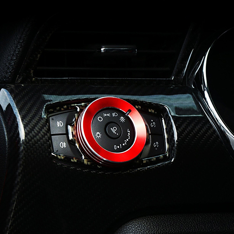 Suitable for 15-20 Ford Mustang modified central control air conditioning knob decorative ring headlight knob aluminum alloy ring
