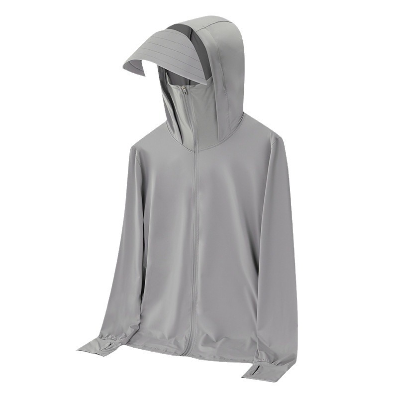Ice Silk sun protection clothing upf50 women's thin fashion summer riding UV protection hooded sun protection clothing men's coat